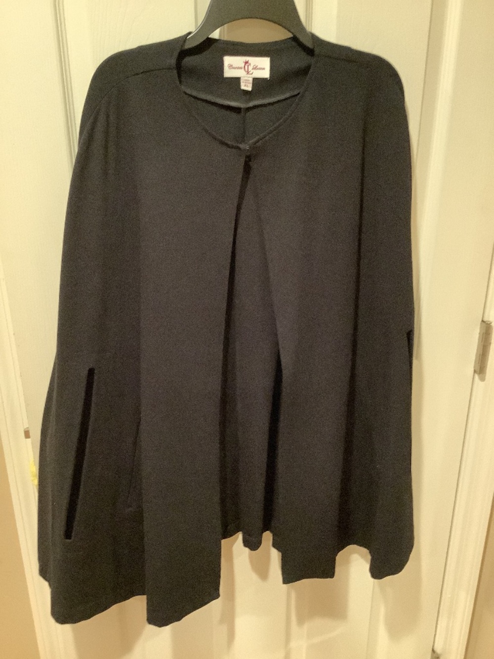 Like new Black  full mid knee length cape with arm slits